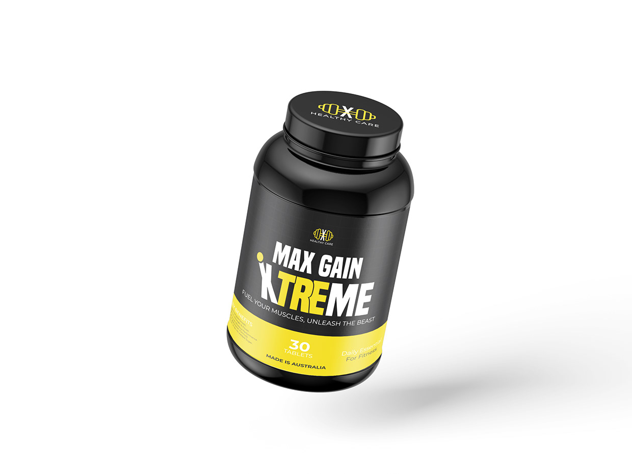 Max Gain Xtreme – Fitness Supplement Label Design Image 5
