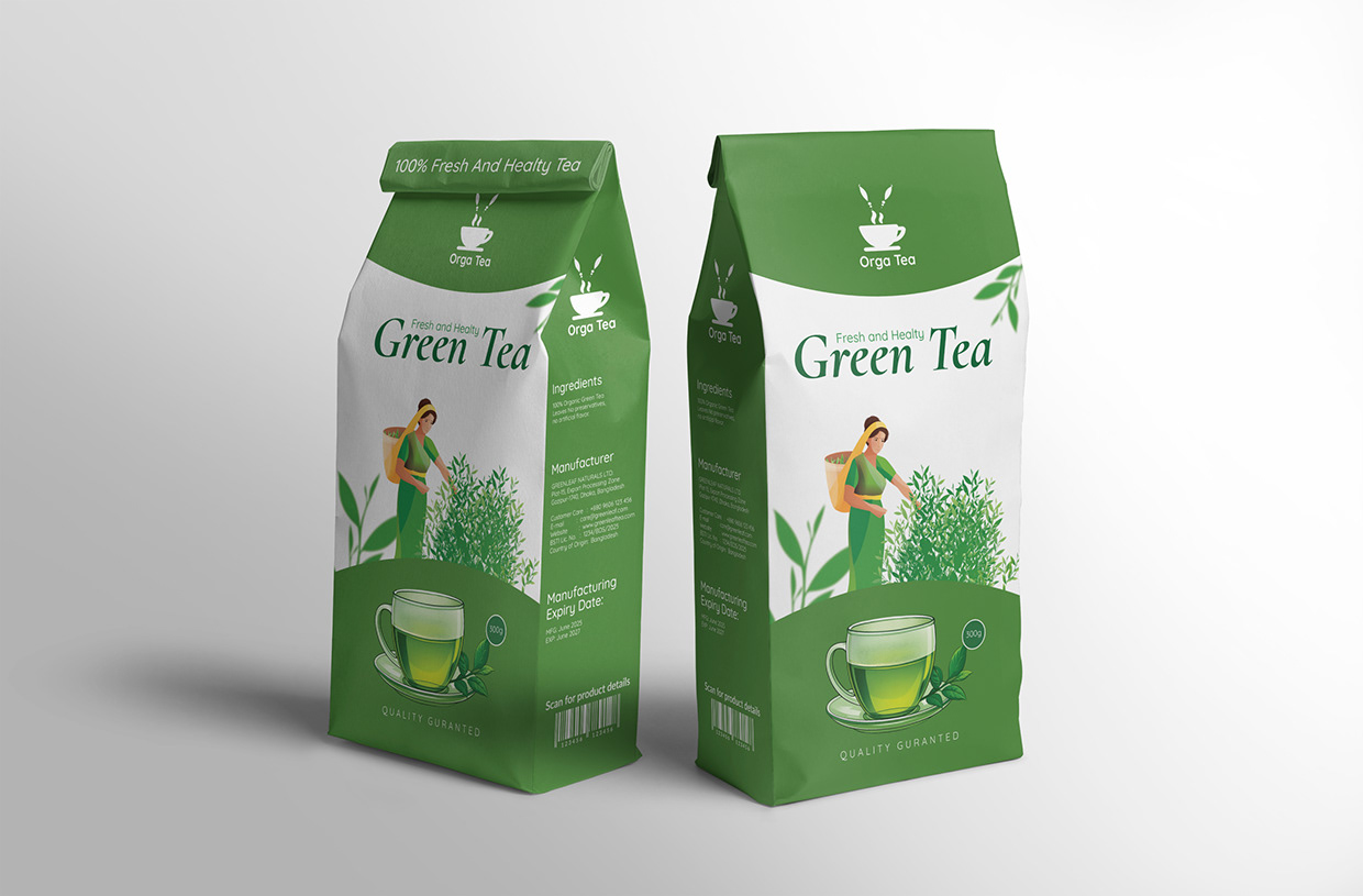 Green Tea Packaging Design – Orga Tea Pouch