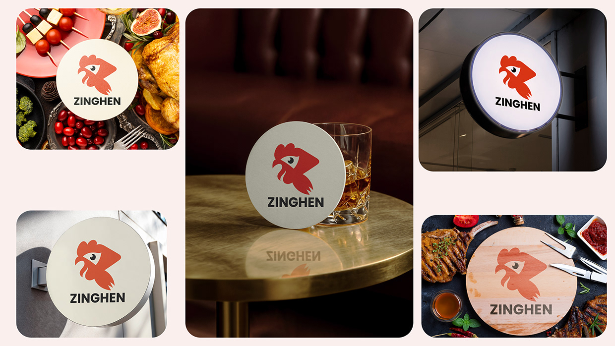 ZINGHEN – Modern Chicken Brand Logo Design