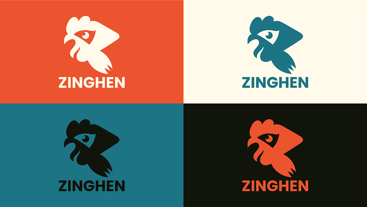 ZINGHEN – Modern Chicken Brand Logo Design Image 0