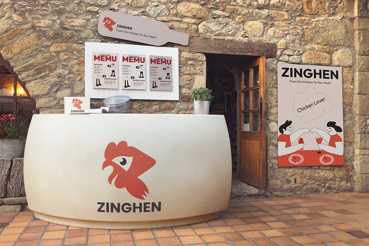 ZINGHEN – Modern Chicken Brand Logo Design Image 3