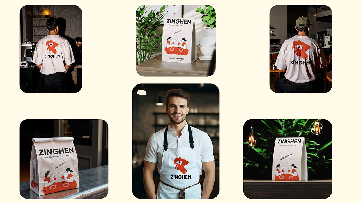 ZINGHEN – Modern Chicken Brand Logo Design Image 4