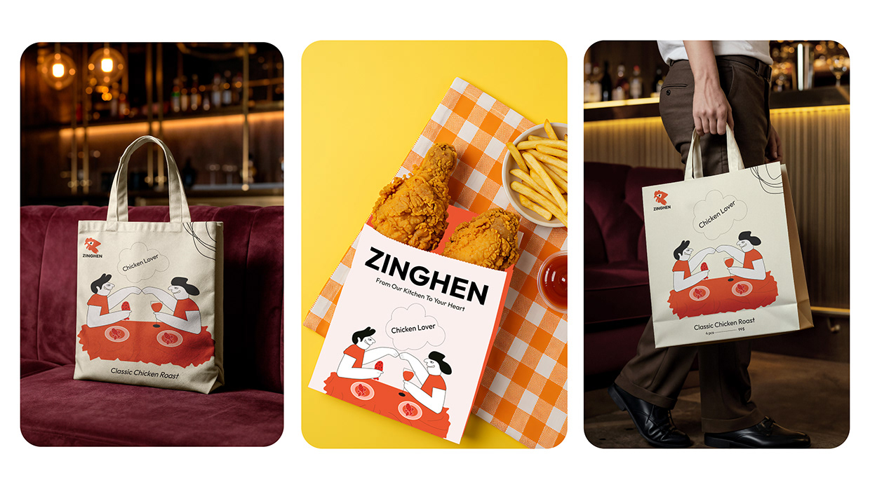 ZINGHEN – Modern Chicken Brand Logo Design Image 6