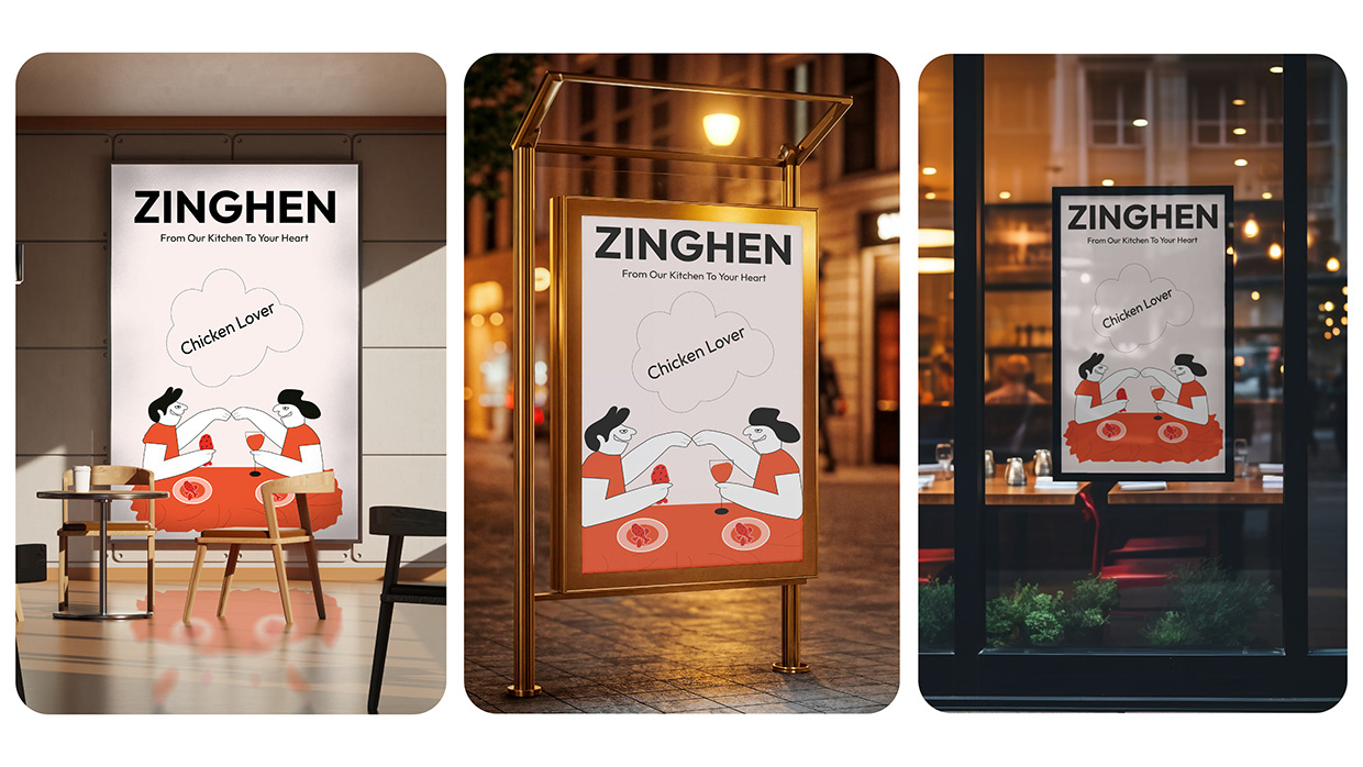 ZINGHEN – Modern Chicken Brand Logo Design Image 7