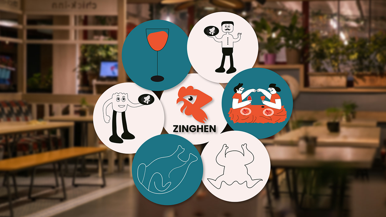 ZINGHEN – Modern Chicken Brand Logo Design Image 15