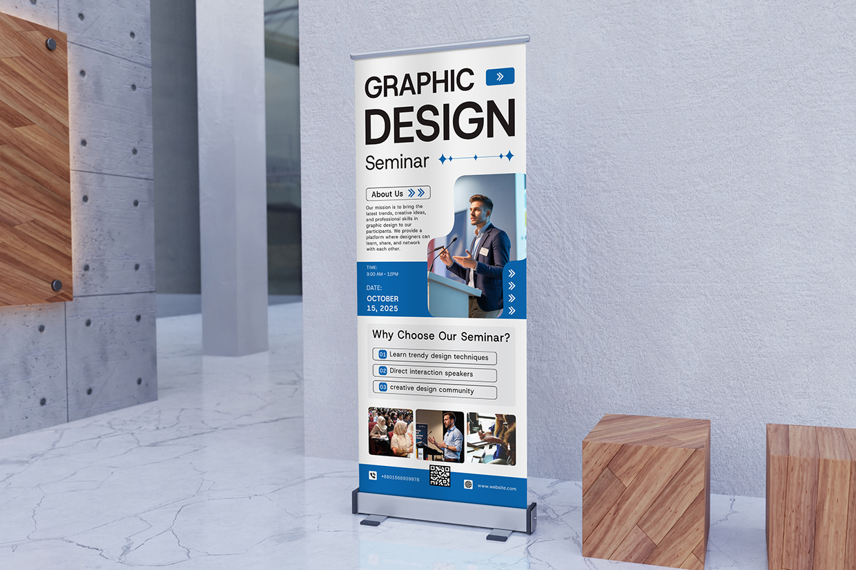 Graphic Design Seminar Roll-up Banner Design