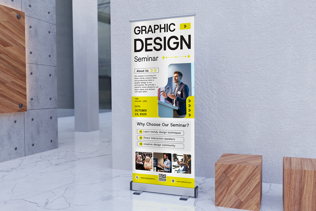 Graphic Design Seminar Roll-up Banner Design Image 0