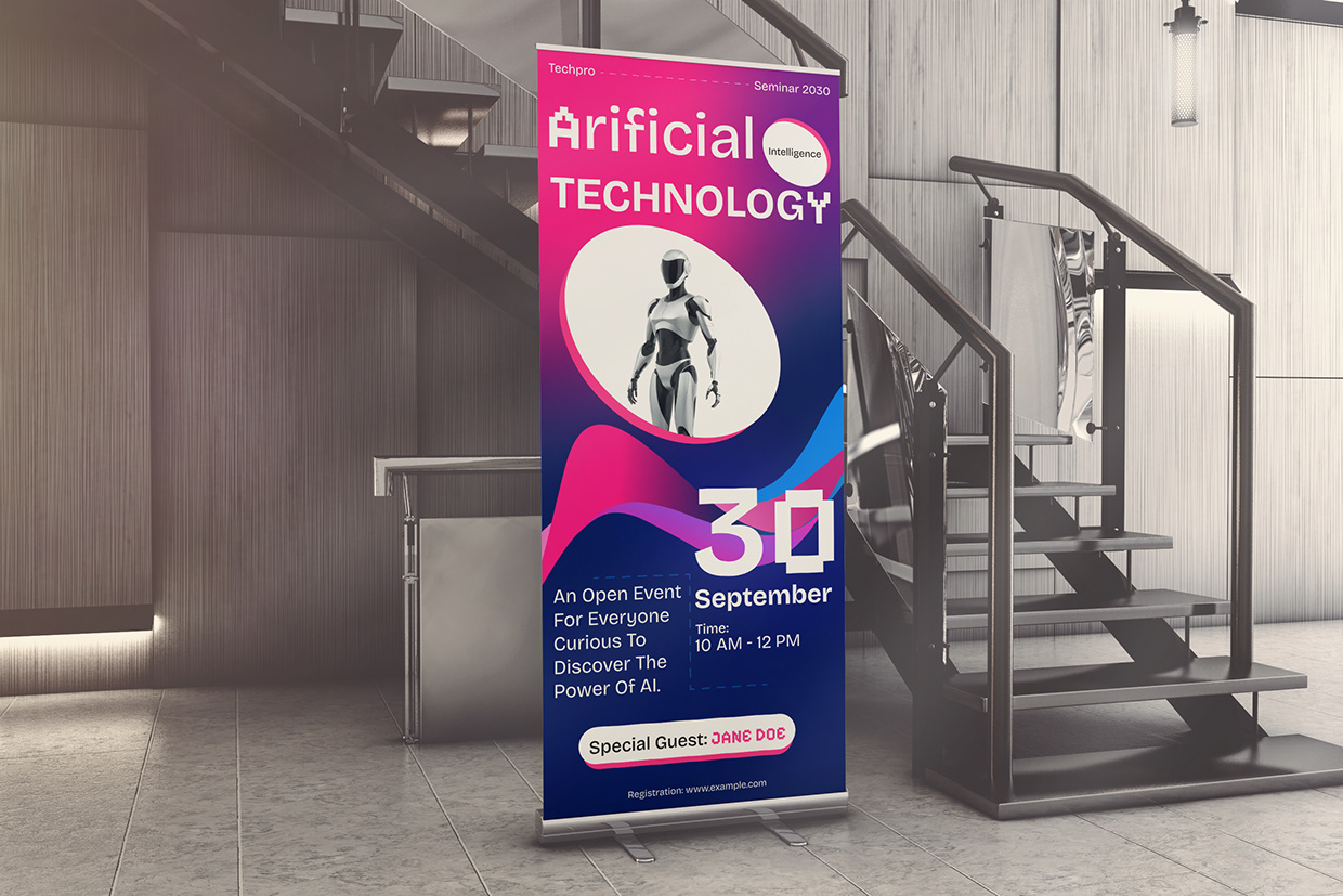 Artificial Intelligence Seminar Roll-Up Banner Design