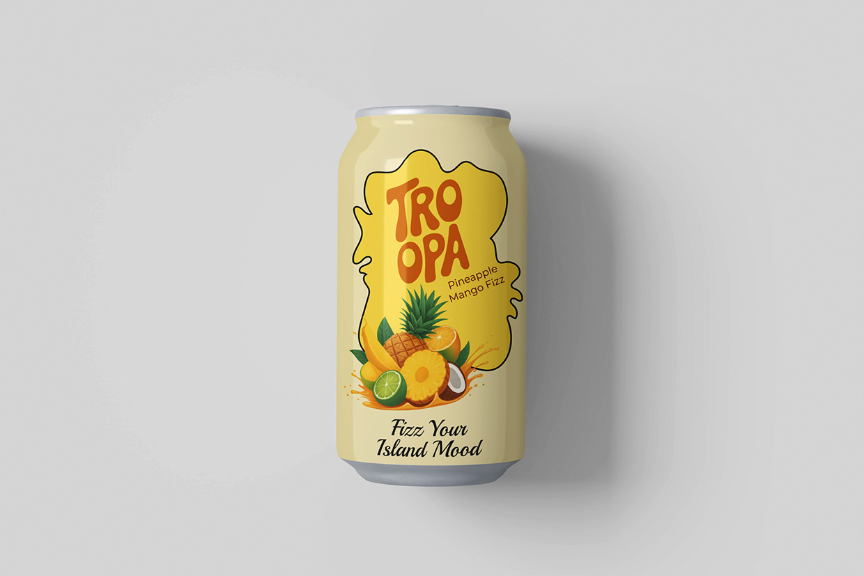 TROOPA Soft Drink Can Label & Packaging Design Image 1