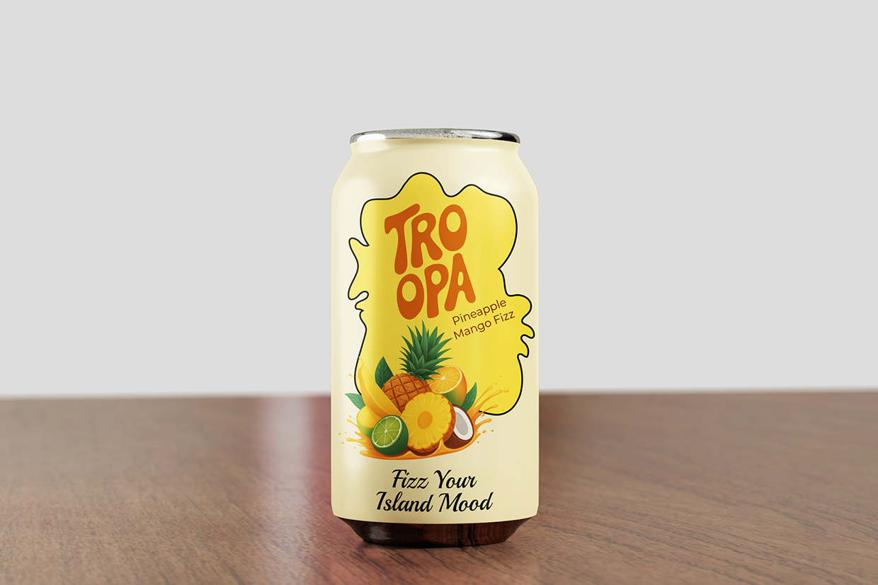 TROOPA Soft Drink Can Label & Packaging Design Image 2