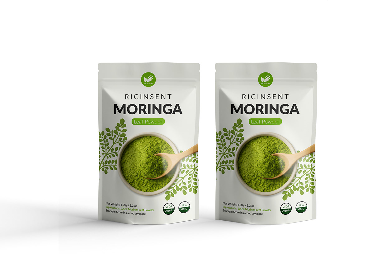 RicinSent Moringa Leaf Powder Packaging Design Image 0