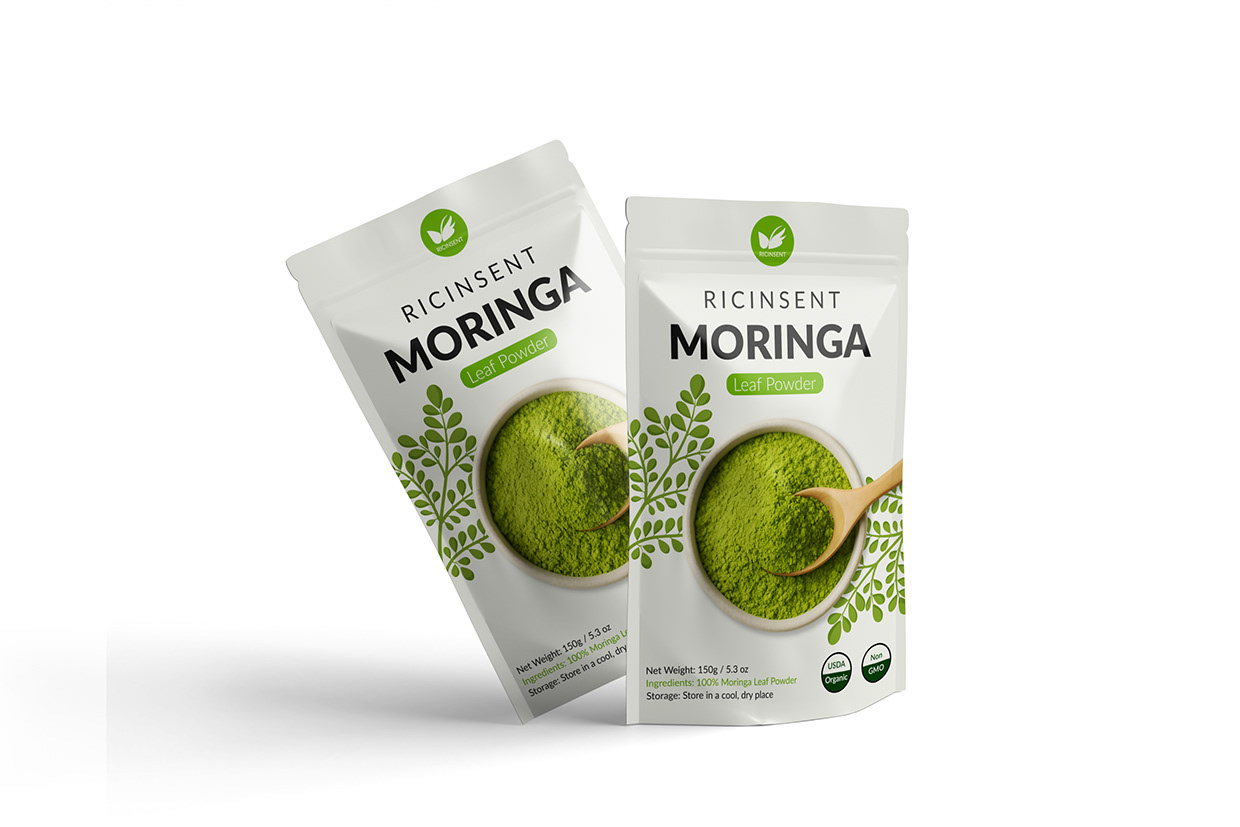 RicinSent Moringa Leaf Powder Packaging Design Image 2