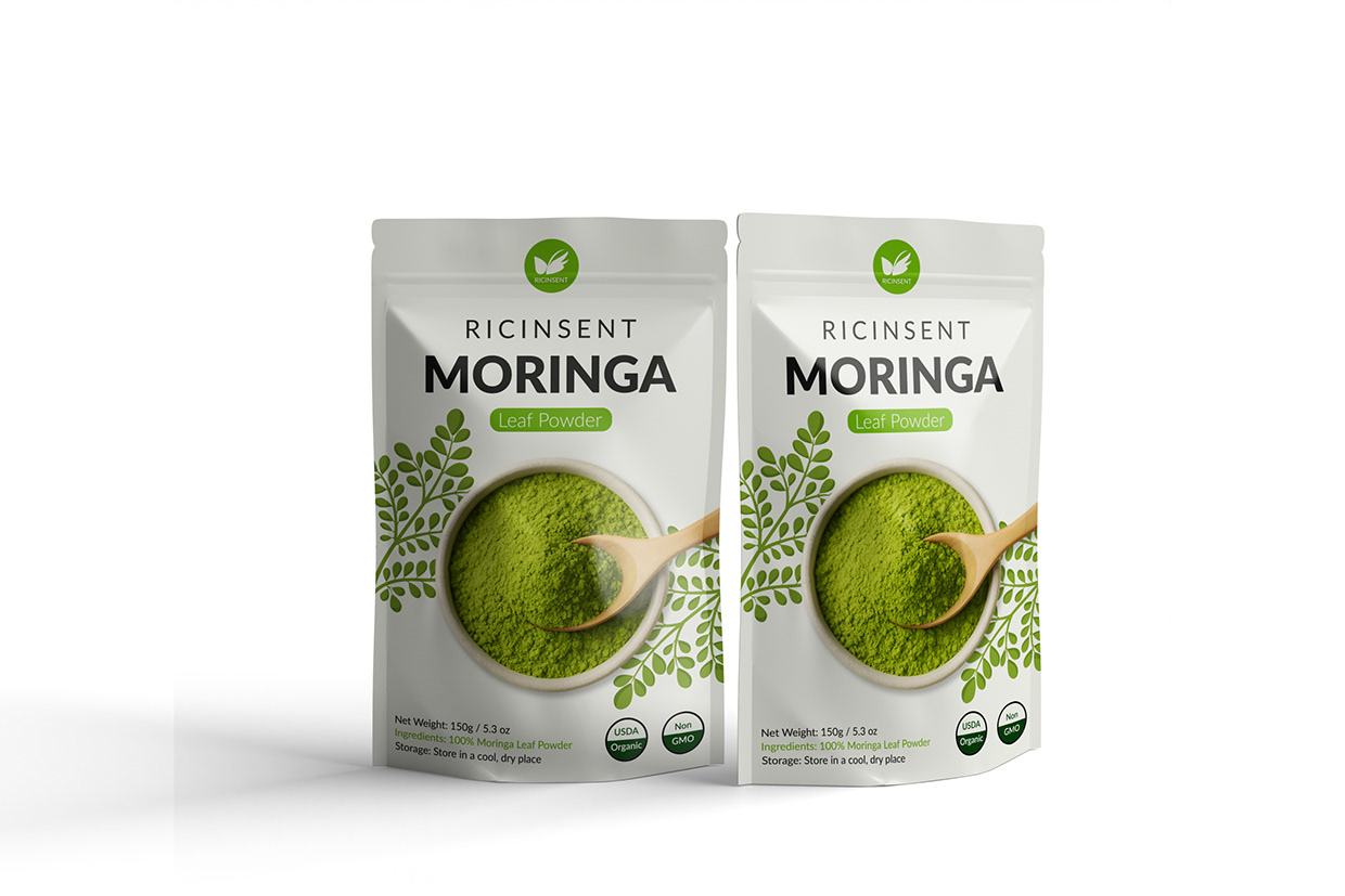 RicinSent Moringa Leaf Powder Packaging Design Image 3