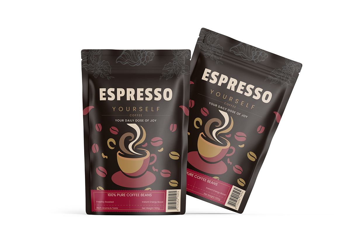 Espresso Modern Coffee Pouch Packaging Design Image 0