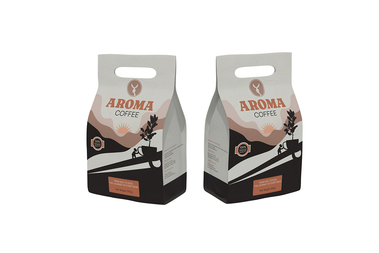 Aroma Coffee Pouch Packaging Design Image 0