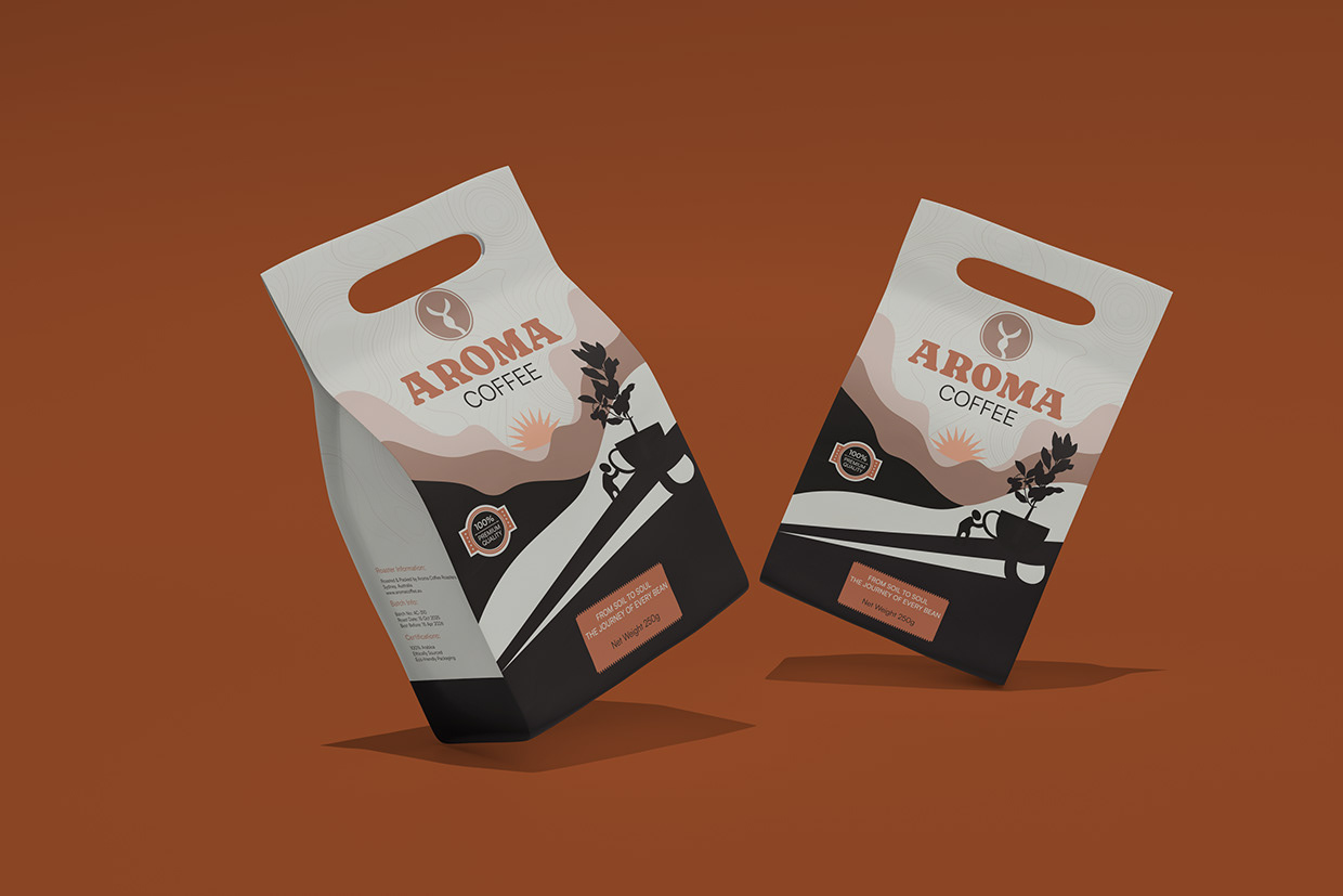 Aroma Coffee Pouch Packaging Design Image 2