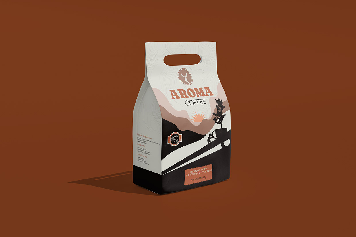 Aroma Coffee Pouch Packaging Design Image 6