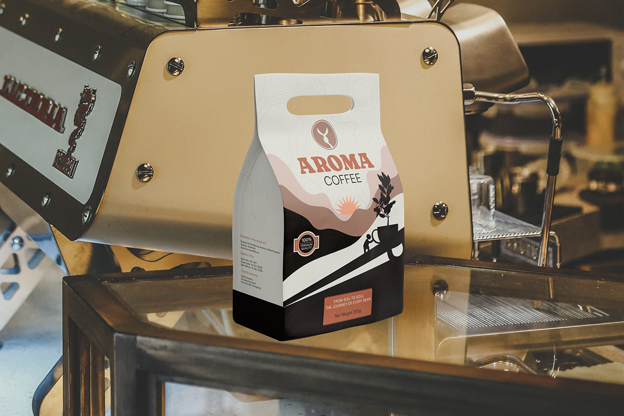 Aroma Coffee Pouch Packaging Design Image 7