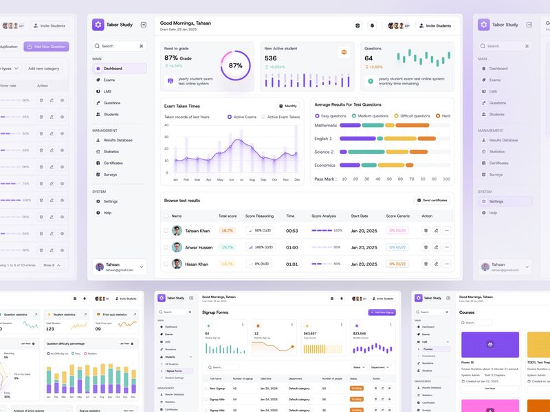 Exam Management Dashboard UI Kit