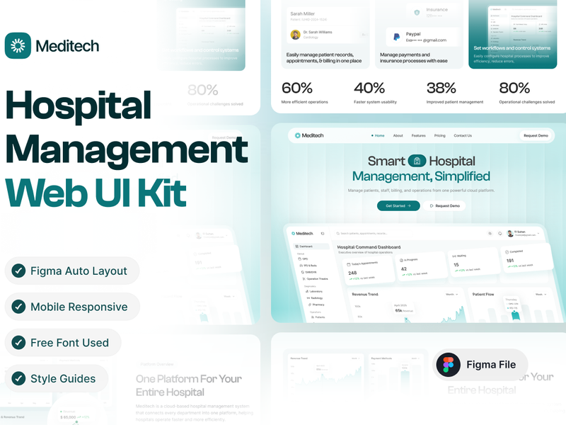 Meditech – Hospital Management Web UI Kit - Uncategorized design asset by ui8