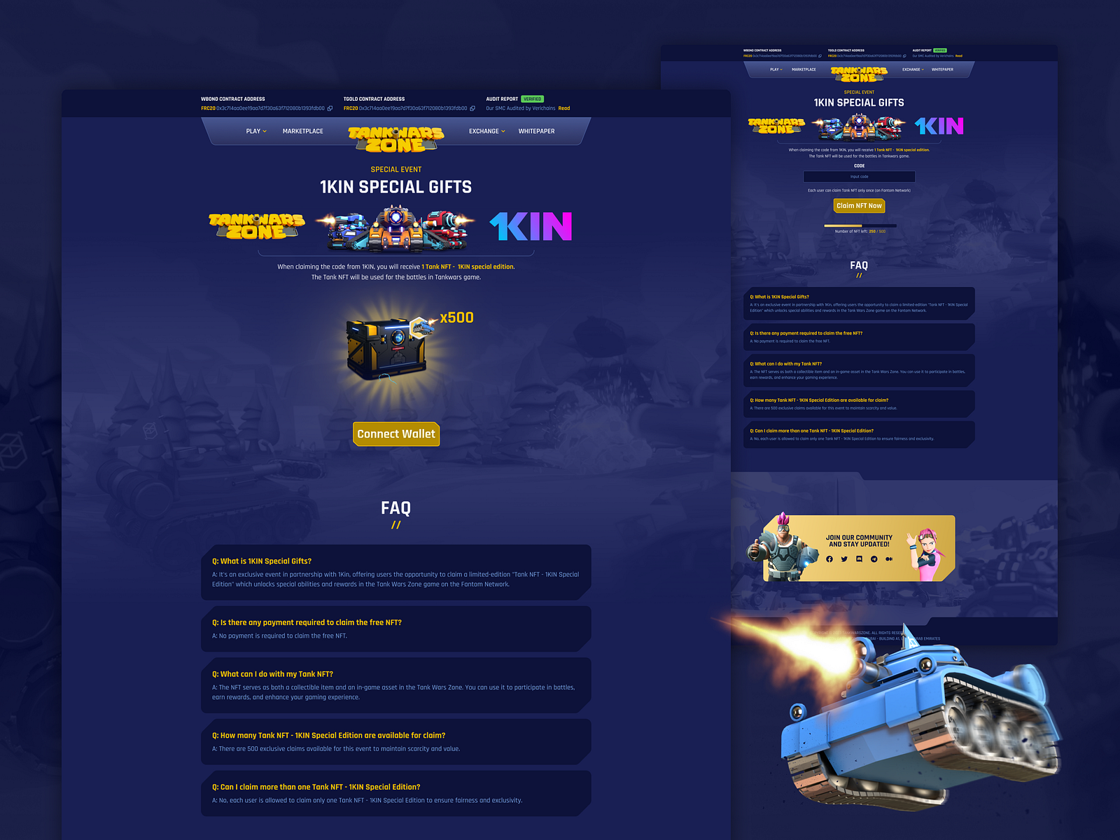 Tank Wars Zone Claim Page