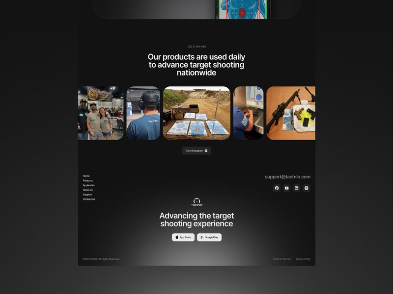 TactNib promo site - targets and a shooting analysis app