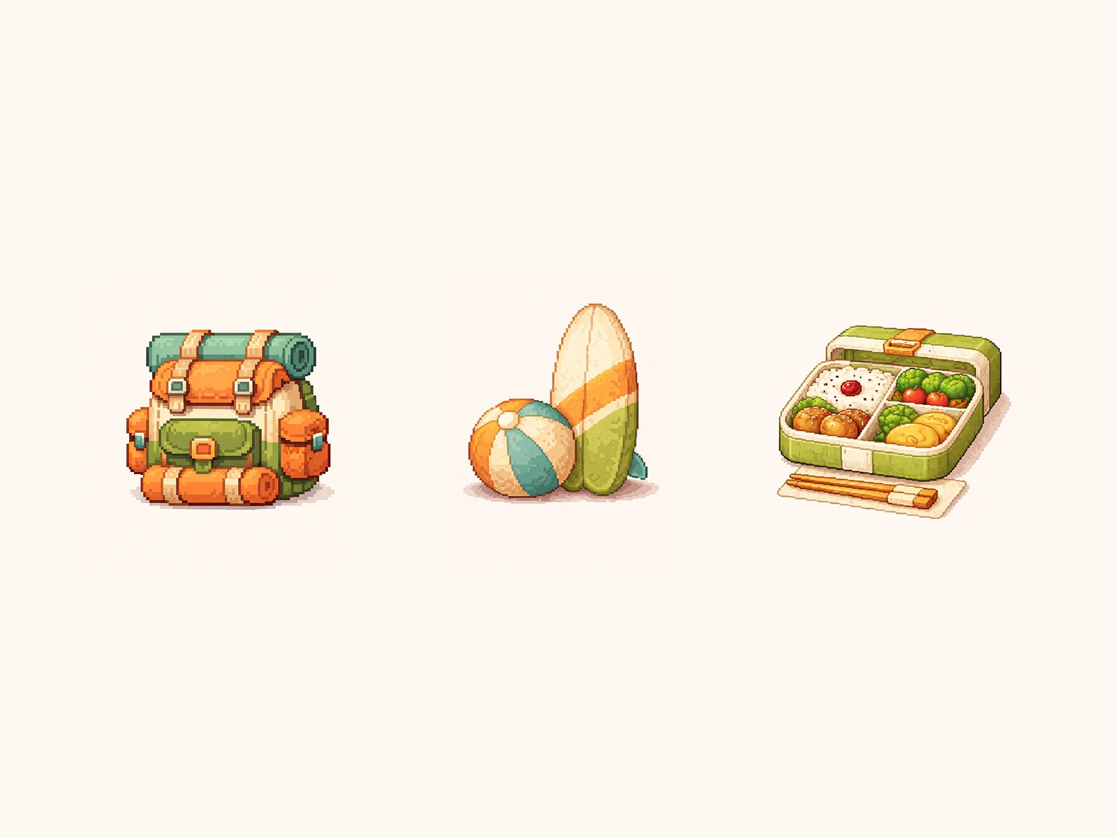 Aesthetic Travel & Adventure Pixel Icons Image 0
