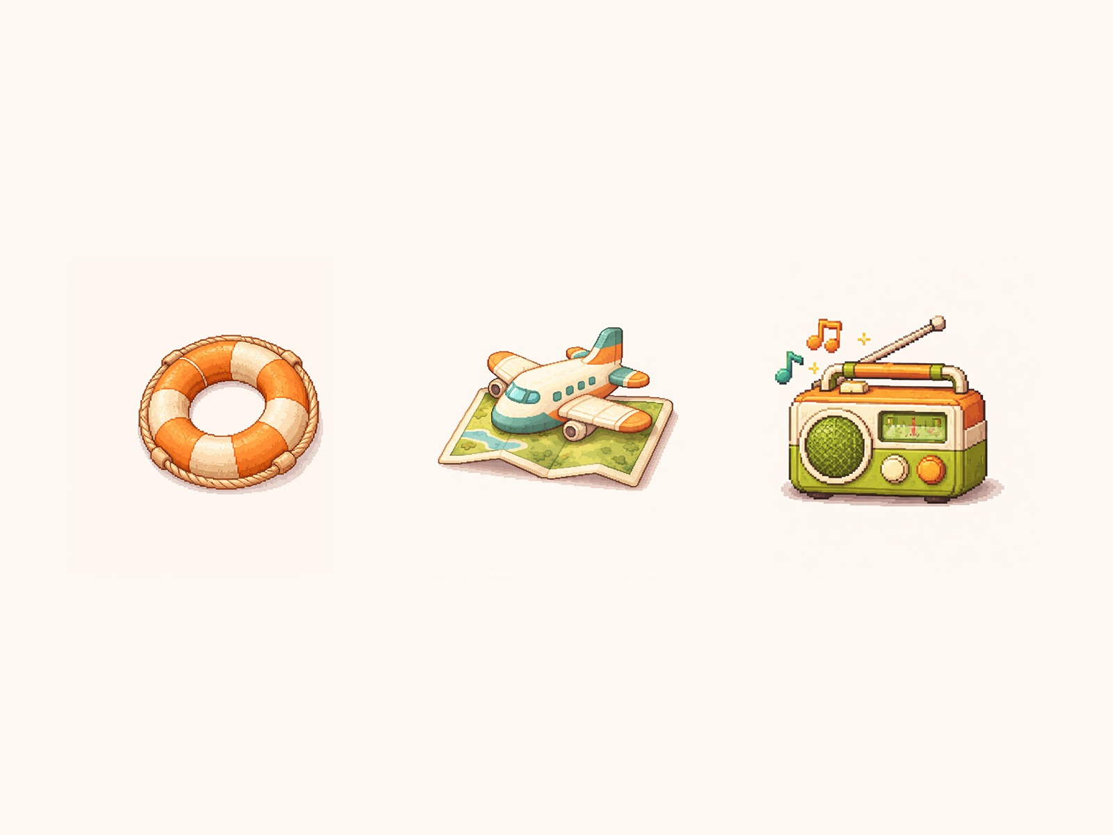 Aesthetic Travel & Adventure Pixel Icons Image 1
