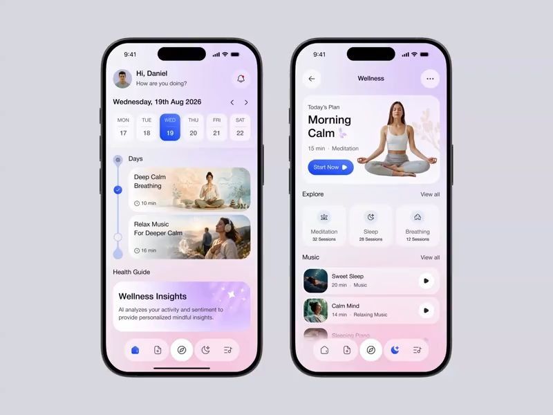 Mindfulness Mobile App UI Design