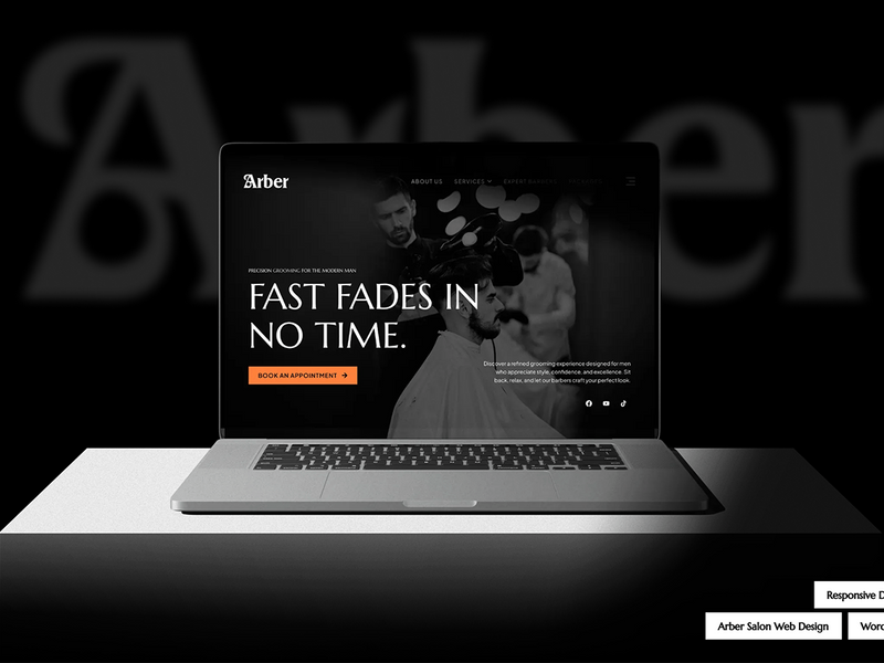 Arber Shop – Men’s Salon Website UI/UX Design