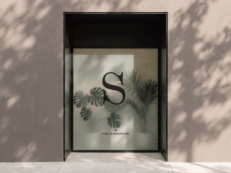 Minimal Entrance Window Signage Mockup