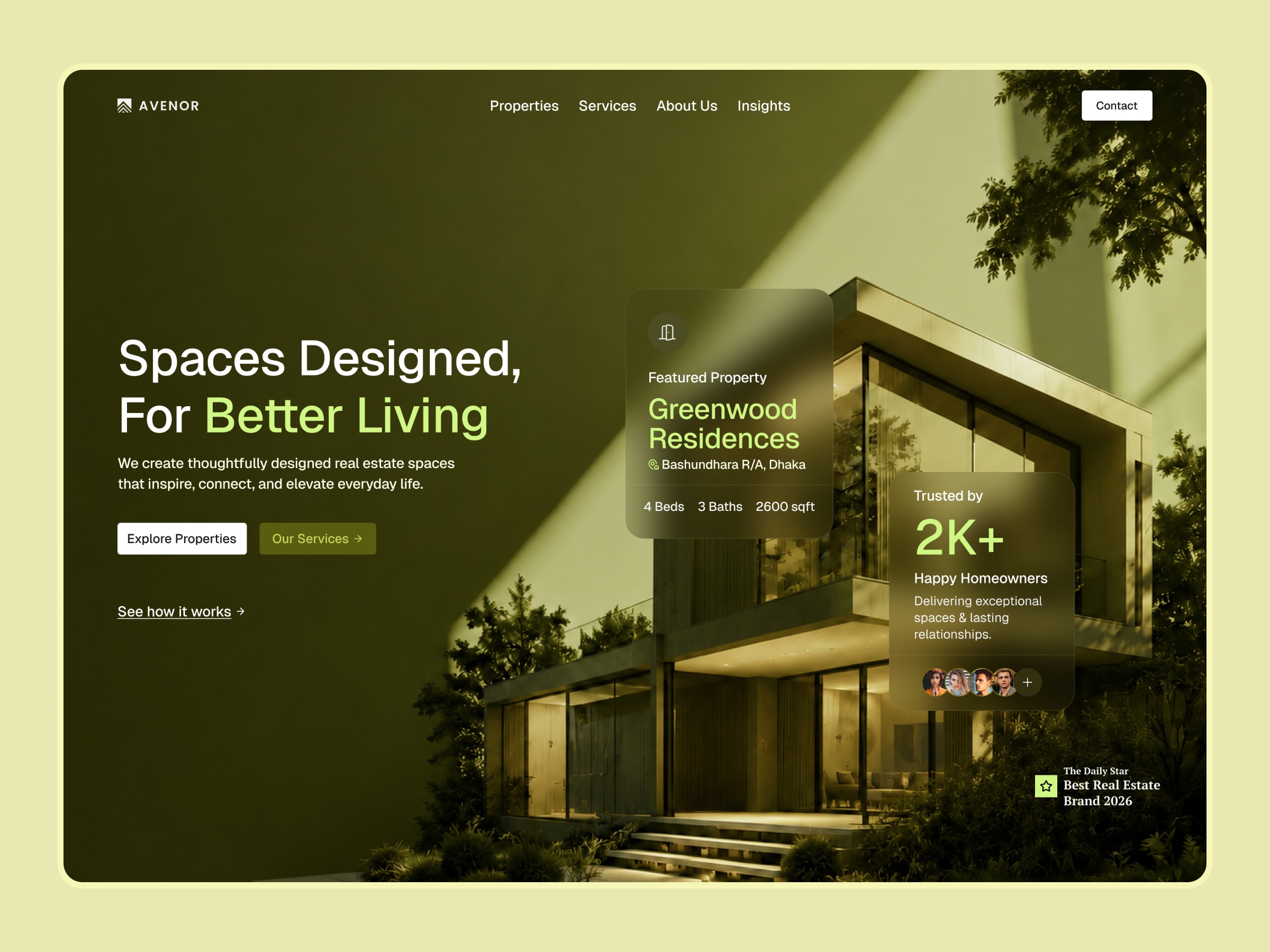 Luxury Real Estate Landing Page | Avenor Residences