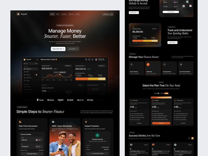 I made a clean and minimal fintech landing page