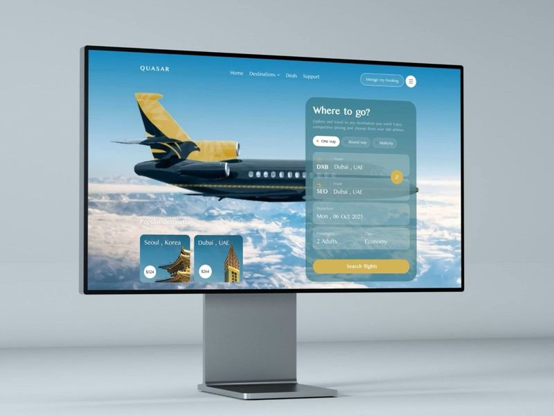 Flight Booking Landing Page Design