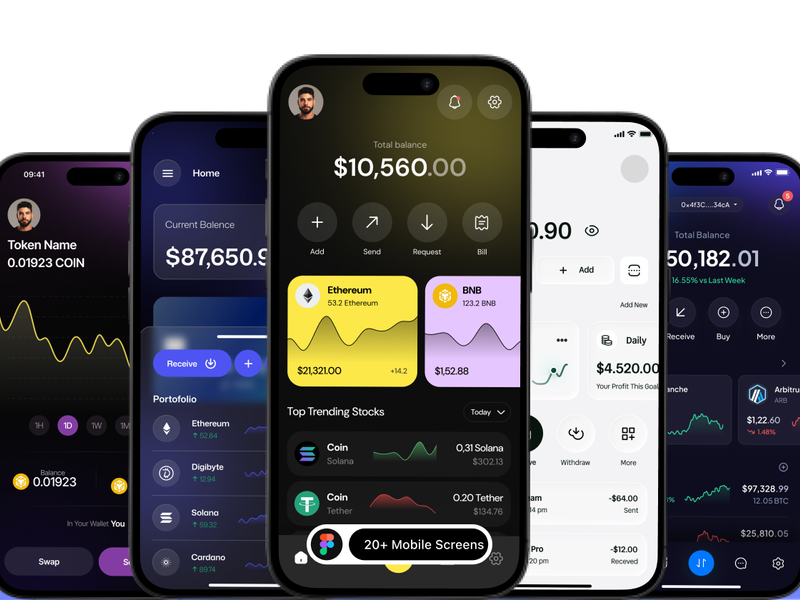 Fintech UI Kit — Banking & Trading Screens - Uncategorized design asset by ui8