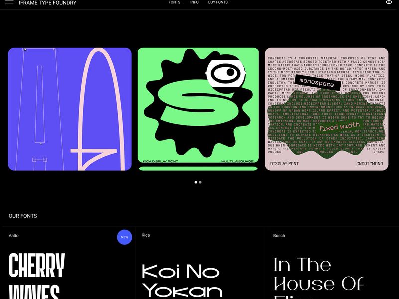 Display, Variable & Opentype Fonts | iFRAME TYPE FOUNDRY