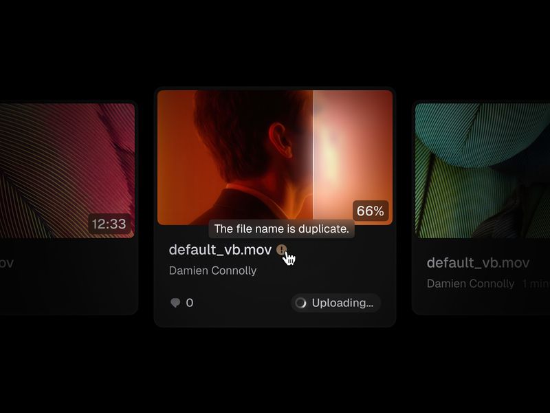 Video Upload Progress Component