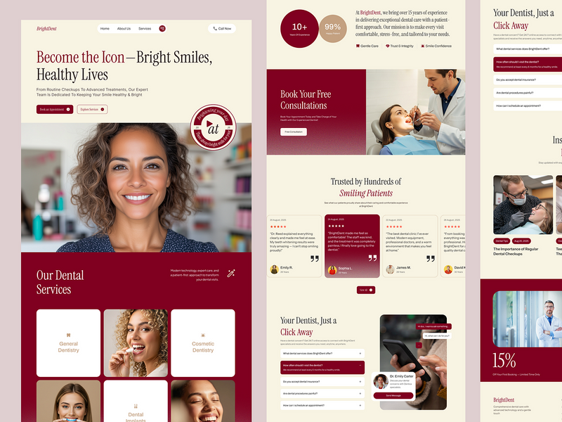 BrightDent - Dental Care Landing Page Design