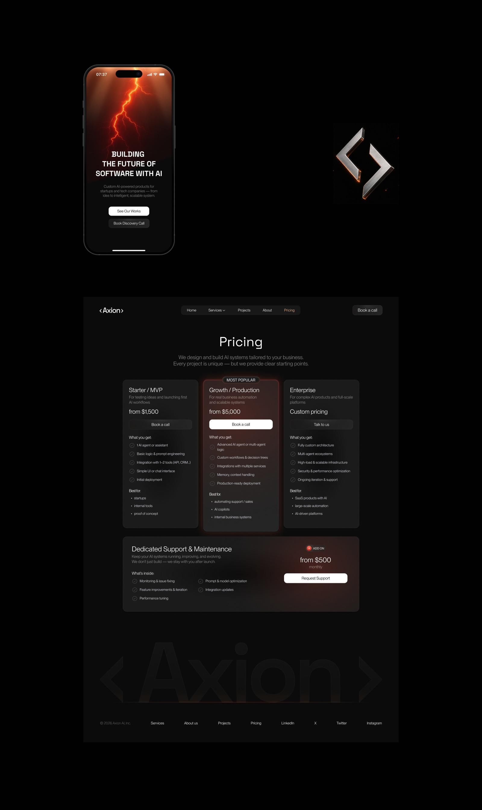 Axion – AI Development studio. UX/UI & Branding Image 9