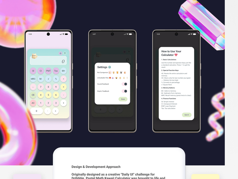 Pastel Math Kawaii Calculator