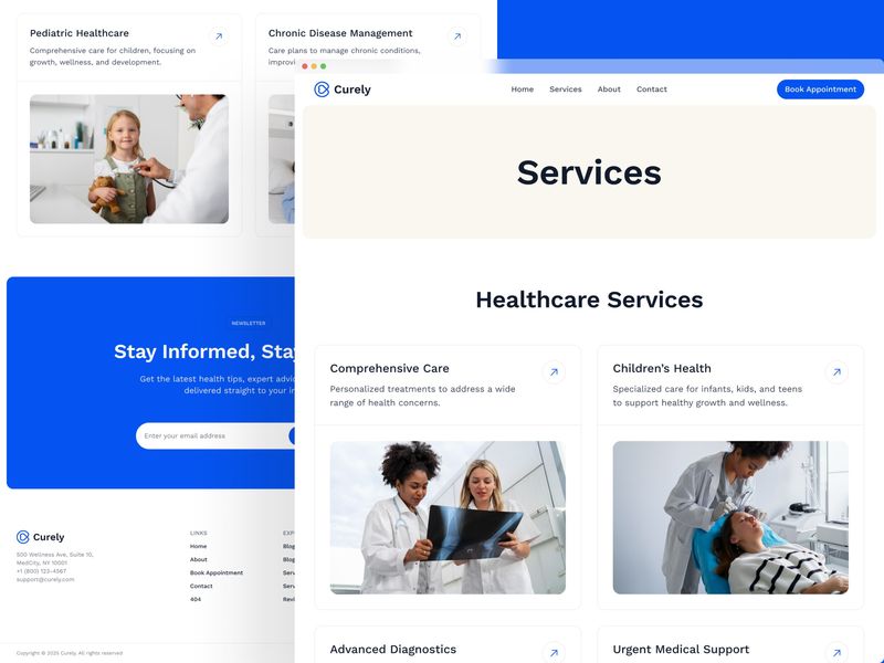 Curely · Health Care Website Template