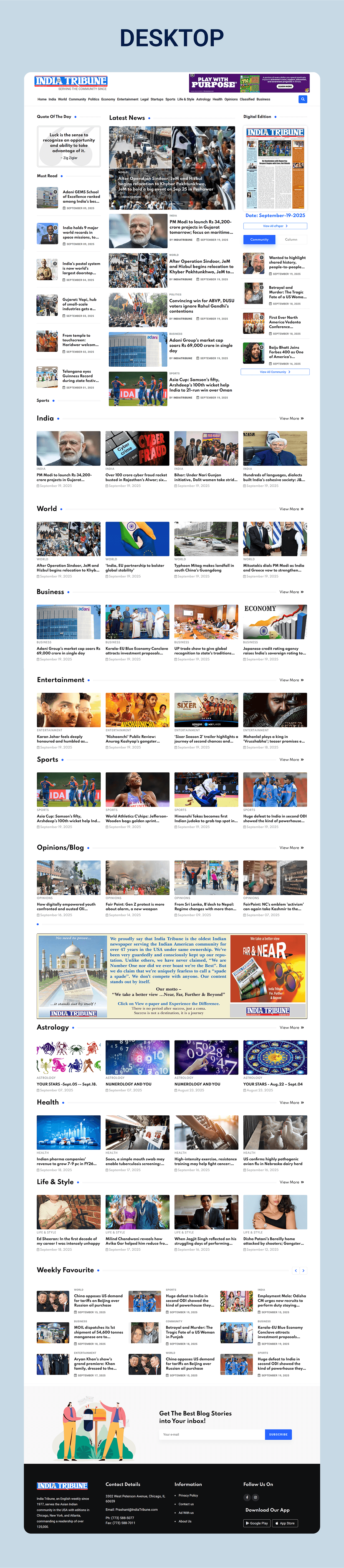 India Tribune — News At A Glance Image 1