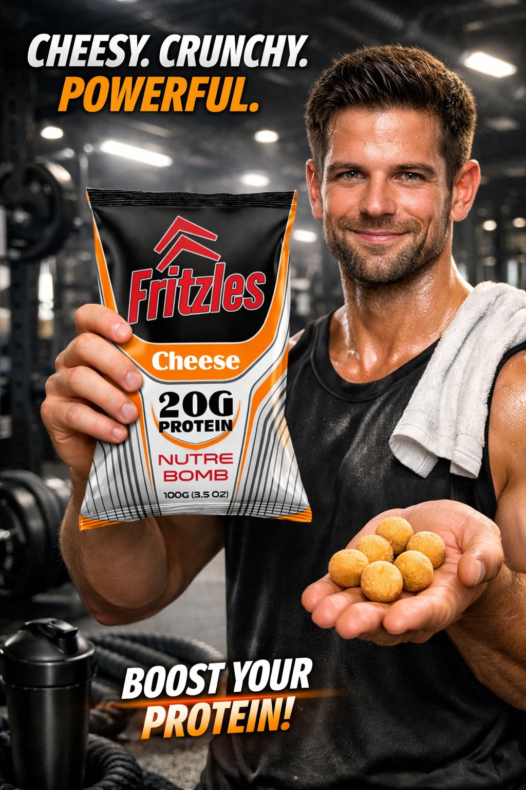 Fritzles Nutre Bomb - Protein Snacks Packaging Design  Image 1