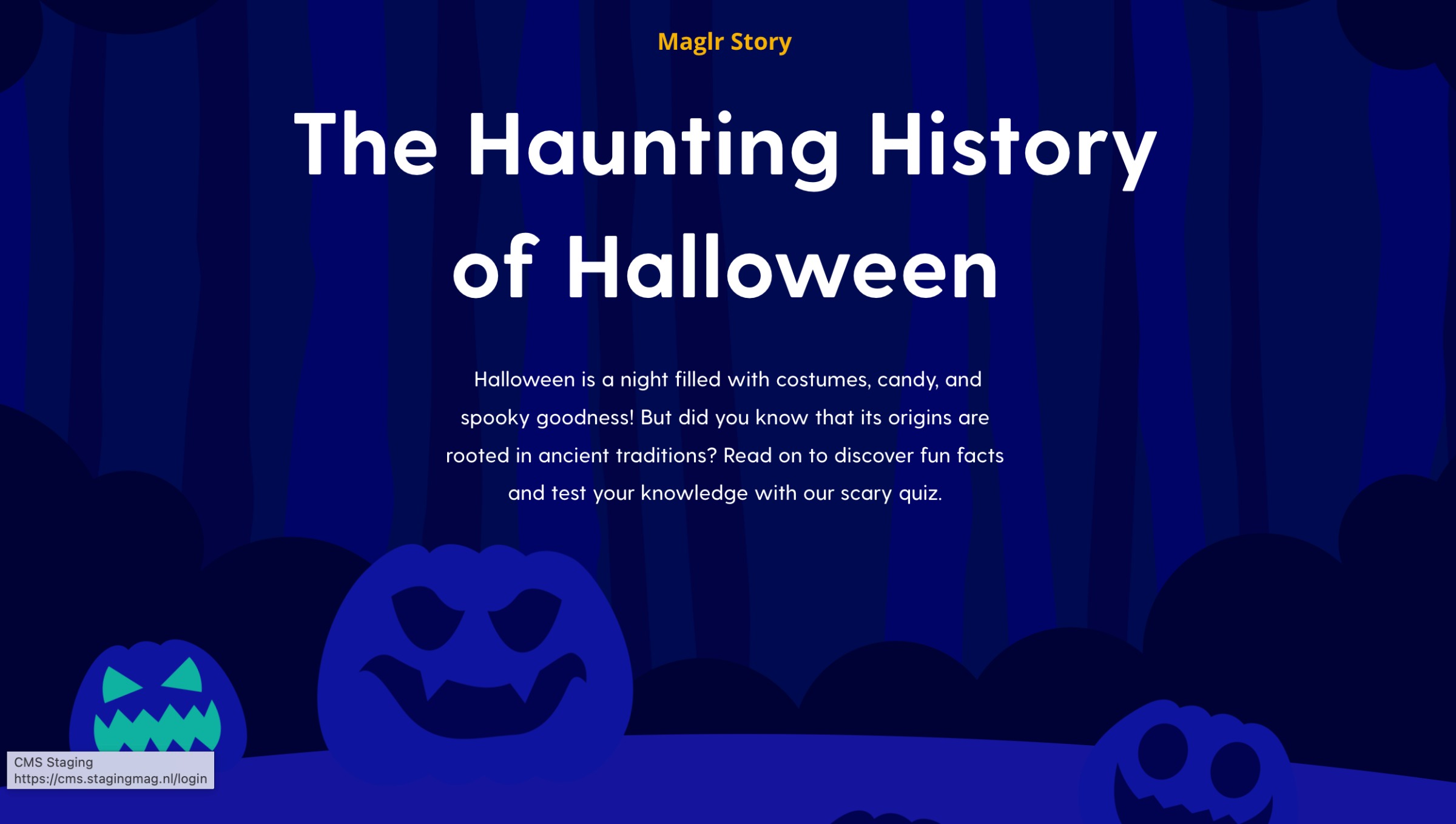 Scrollytelling page - The Haunting History of Halloween Image 0