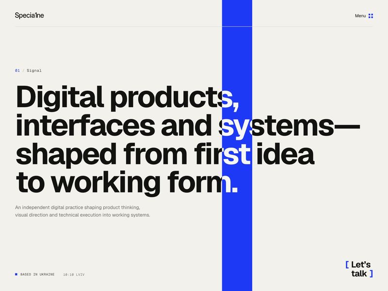 Specia1ne — Product interfaces and web systems