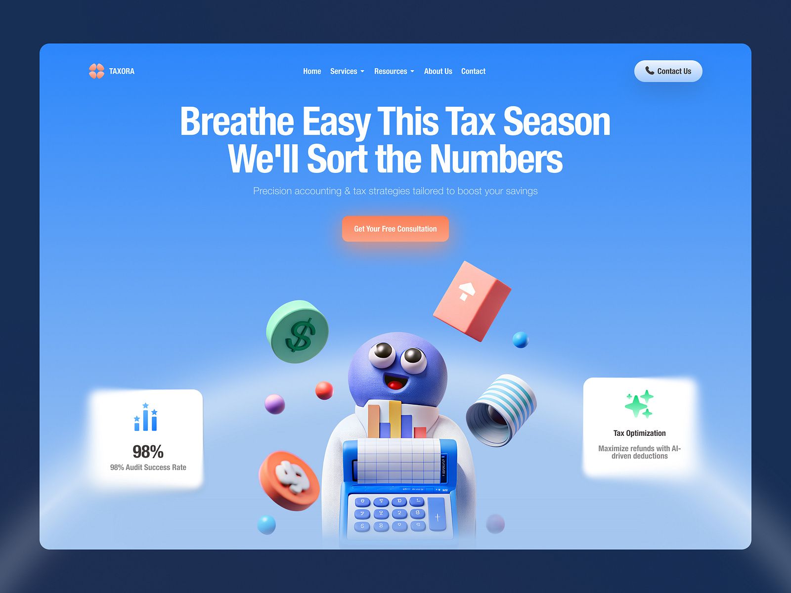 Tax Service- Financial Website Design by Mostafizur Rahaman