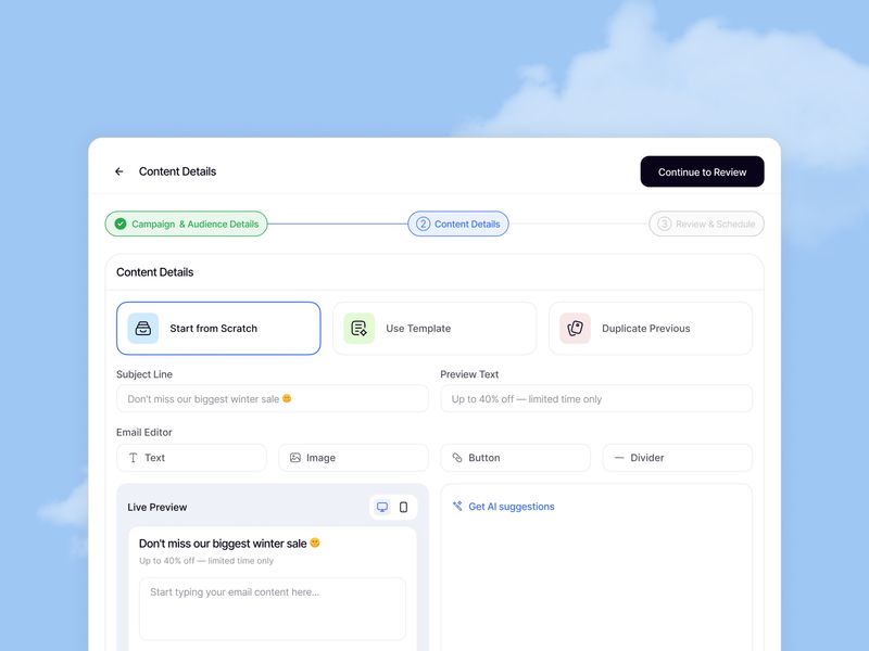 Campaign Cold Email Marketing Web App - SaaS UI/UX Design