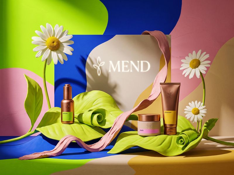 MEND | High-Contrast Botanical Skincare Brand Identity