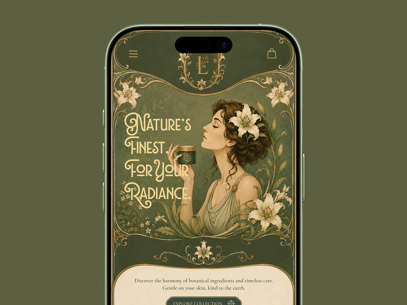 Art Nouveau UI Exploration | Premium Beauty Landing Page