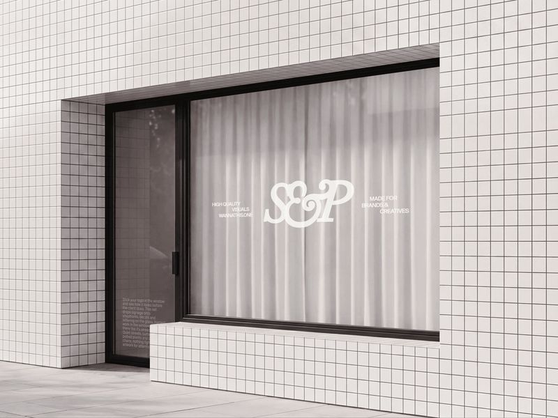 Corner Shop Window Branding Mockup